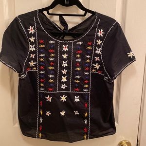 Madewell Embroidered Crop Top